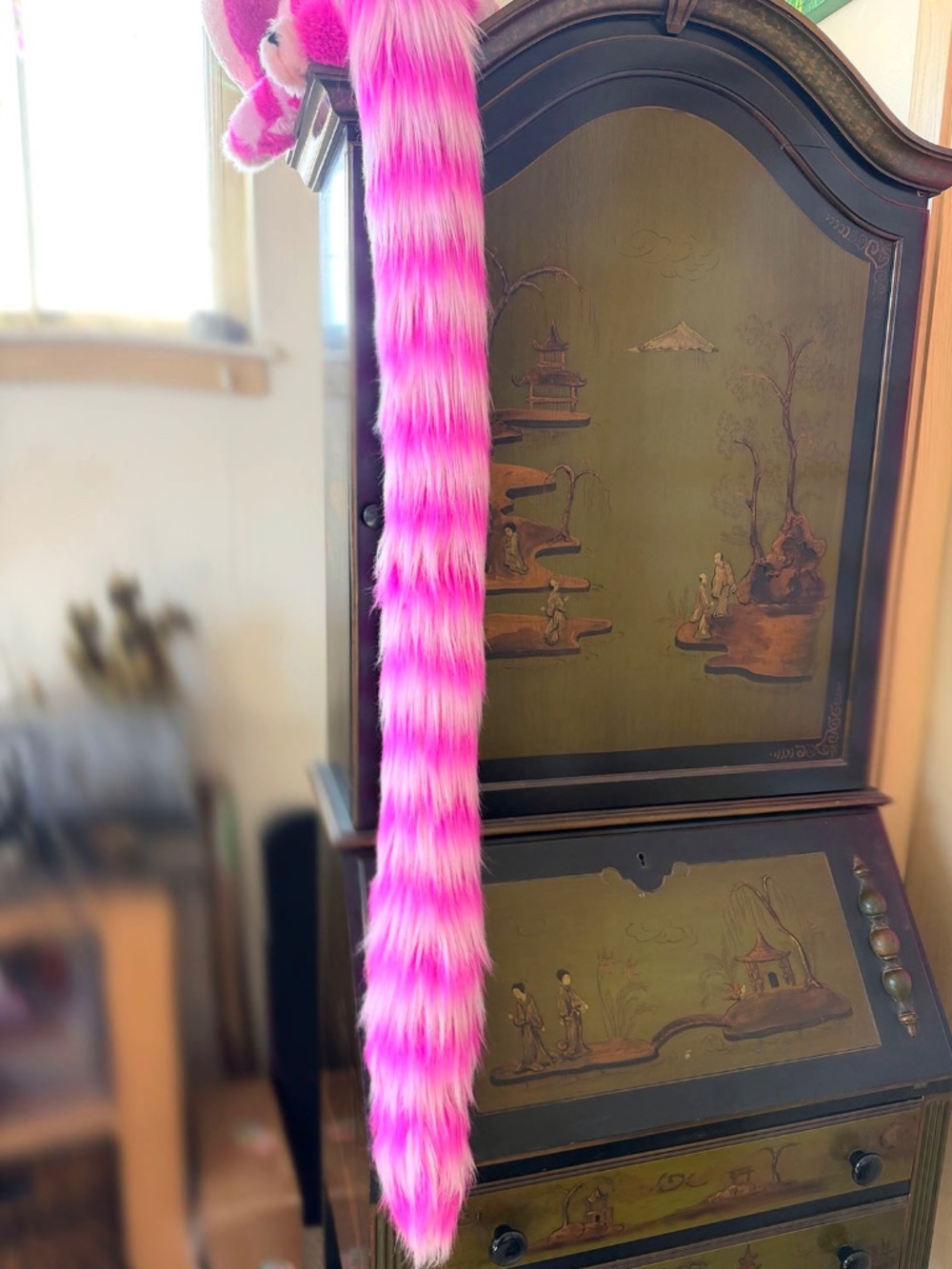 Disney Parks Cheshire Cat Plush 56" Long Boa Tail Alice in Wonderland (43" Tail) - Picture 4 of 6